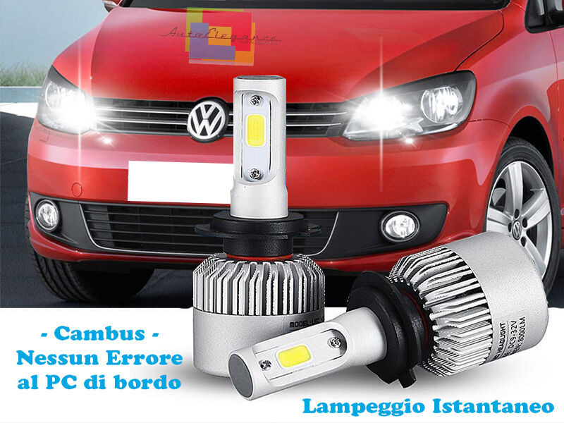 LAMPADE ABBAGLIANTI LED VW TOURAN 2010-2015 LAMPEGGIO ISTANTANEO 6000K CREE
