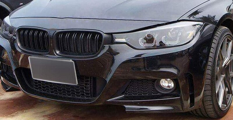 BMW SERIE 3 F30 F31 2011-2018 GRIGLIA ANTERIORE NERO LUCIDO DOPPIA FASCIA AUTOELEGANCERICAMBI