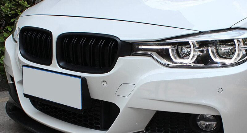 BMW SERIE 3 F30 F31 2011-2018 GRIGLIA ANTERIORE NERO LUCIDO DOPPIA FASCIA AUTOELEGANCERICAMBI