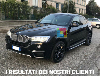 PEDANE LATERALI BMW X4 F26 2014+ SOTTO PORTA LOOK ACCIAIO INOX E PVC