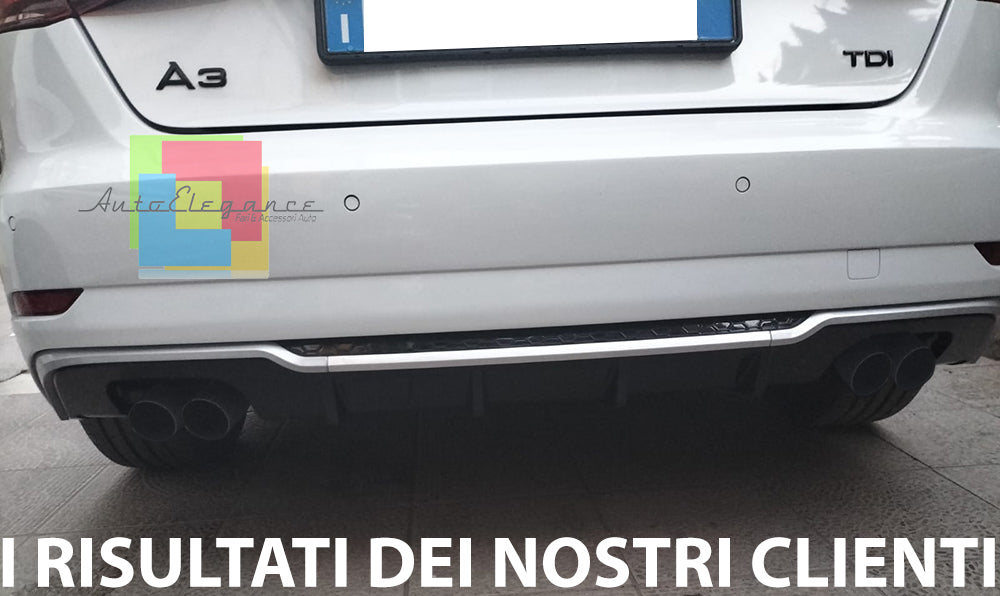 SOTTO PARAURTI PER AUDI A3 8V SPORTBACK 2016-2019 RESTYLING DIFFUSORE S3