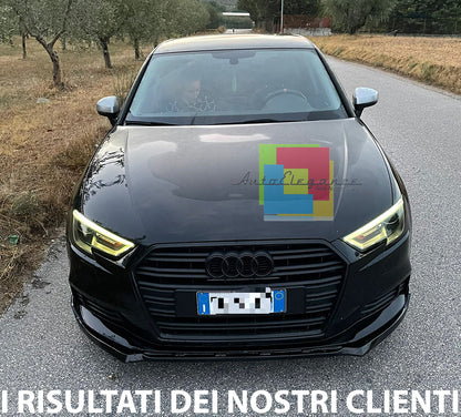 AUDI A3 8V 2016+ SPLITTER LIP SPOILER SOTTO PARAURTI ANTERIORE ABS LAMA AUTOELEGANCERICAMBI
