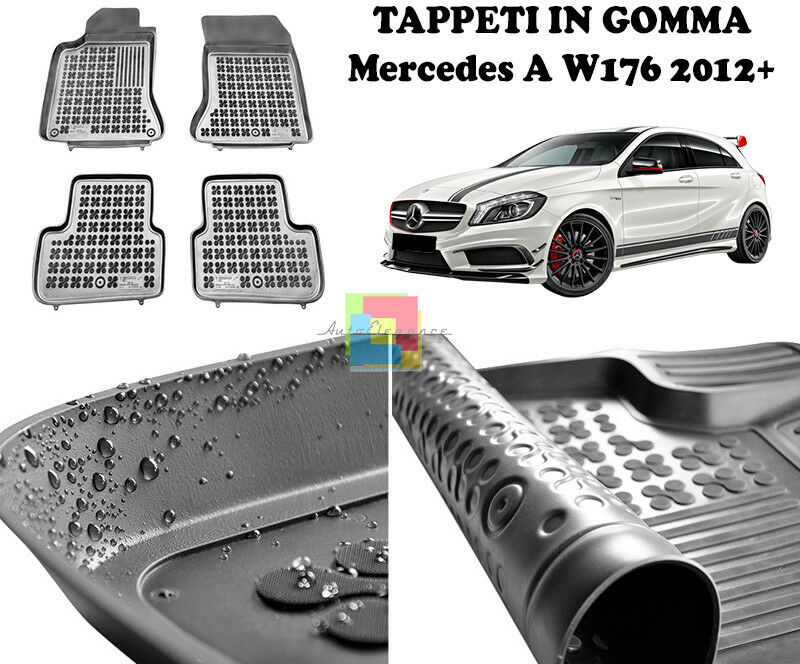 MERCEDES CLASSE A W176 2012+ TAPPETINI AUTO IN GOMMA - TAPPETI TOP QUALITA -1-