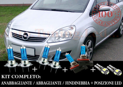 OPEL ZAFIRA B 2005-2010 SET COMPLETO LAMPADE BLU XENON + POSIZIONE A LED