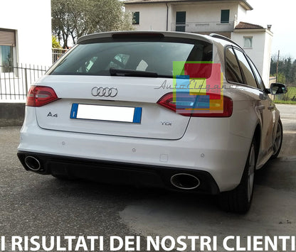 DIFFUSORE per AUDI A4 B8 8K 2012-2015 SLINE LOOK RS4 + TERMINALI