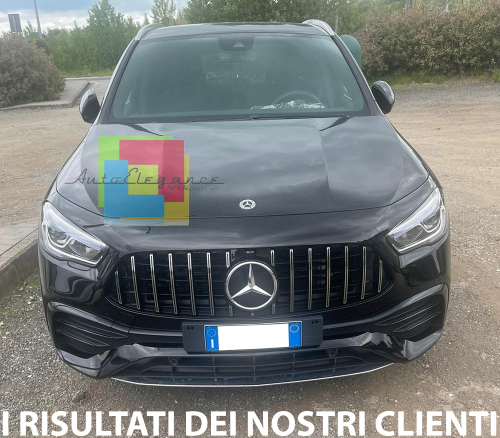 MERCEDES GLA H247 AMG 2020-2023 GRIGLIA ANTERIORE AMG LOOK GT-R PROFILI SATINATI