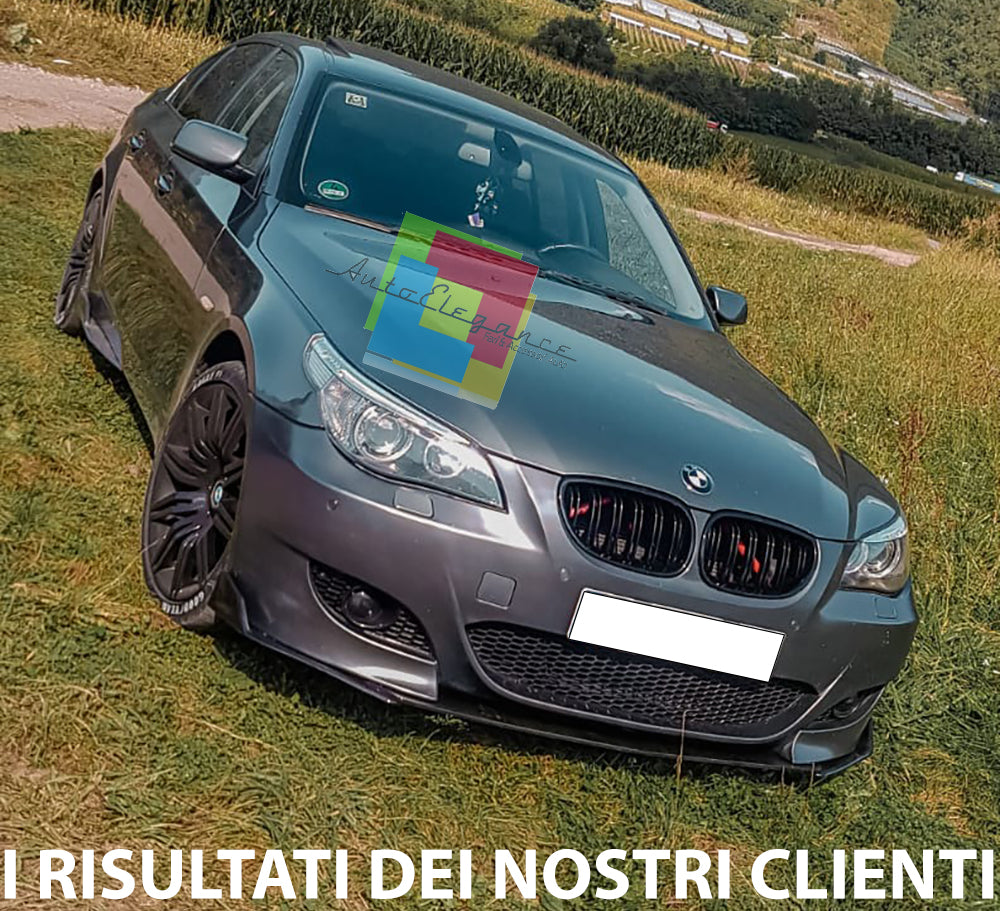 BMW SERIE 5 E60 E61 SPLITTER SOTTO PARAURTI ANTERIORE NERO LUCIDO LAMA ABS AUTOELEGANCERICAMBI