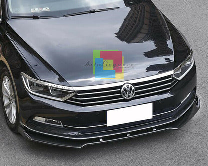 VW PASSAT B8 2014- LAMA SOTTO PARAURTI ANTERIORE IN ABS LOOK SPORTIVO NERO