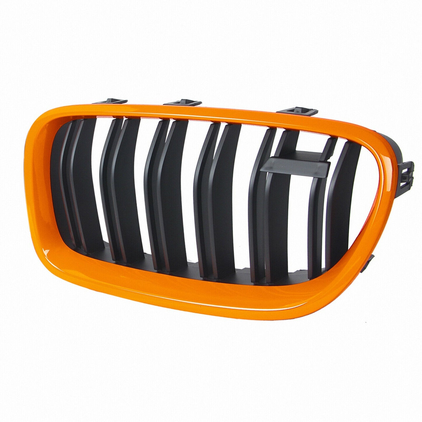 MASCHERINE DOPPIA STRISCIA BMW SERIE 5 F10 F11 GRIGLIE ANTERIORI NERE ARANCIONE