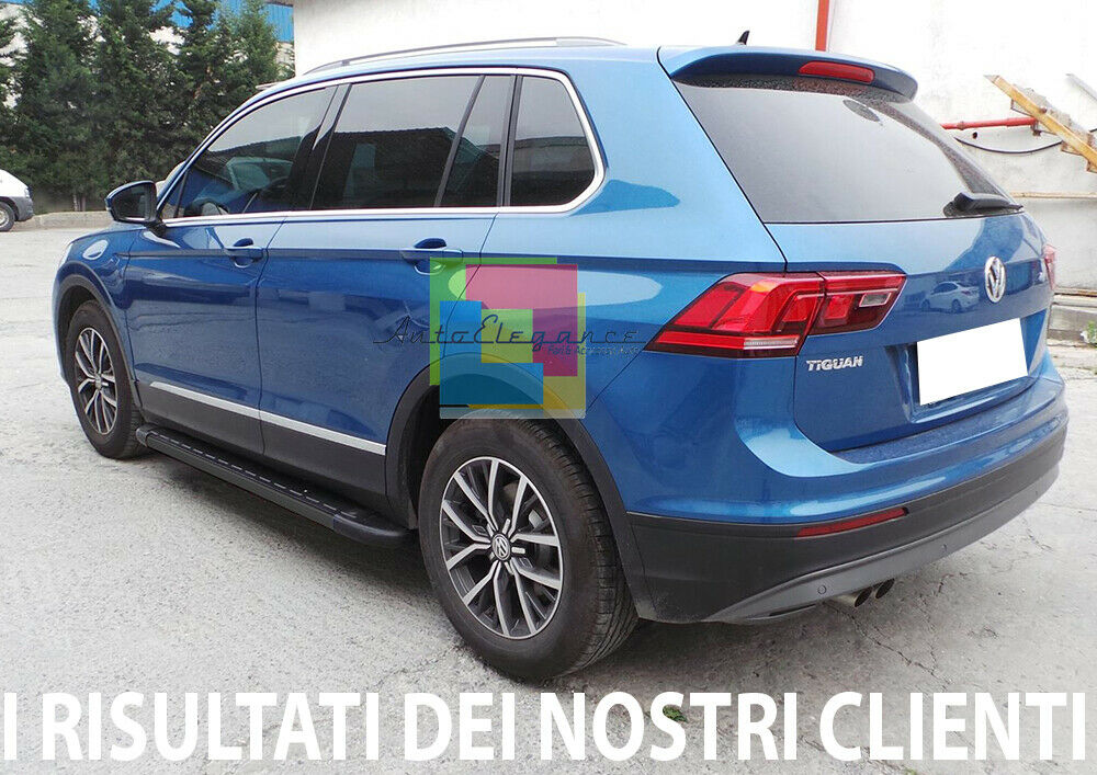 VW TIGUAN AD1 II 2016+ PEDANE LATERALI SOTTOPORTA ANTISCIVOLO NERE - NEW