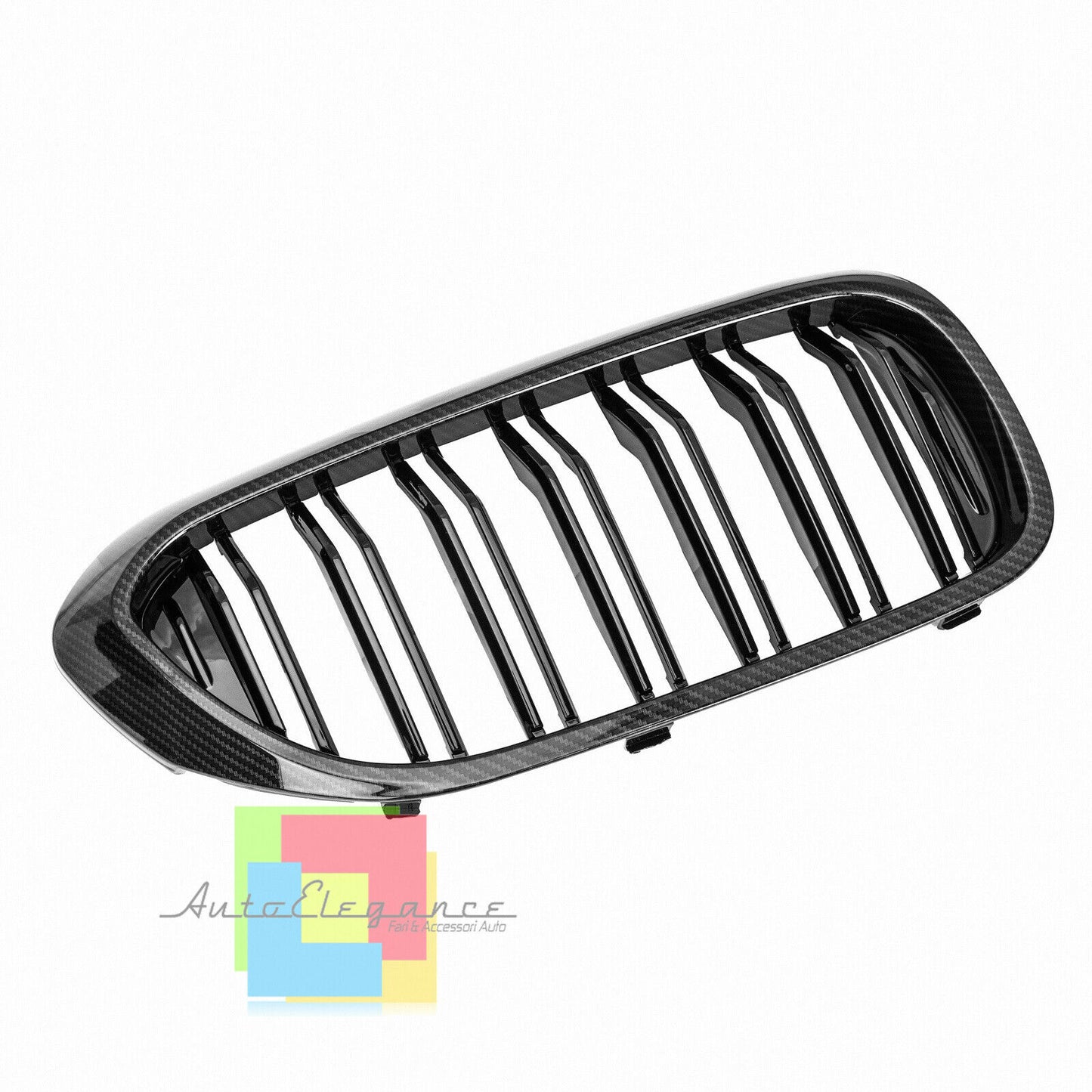 GRIGLIE ANTERIORI DOPPIA FASCIA M CARBONIO MASCHERINE PER BMW SERIE 5 G30 G31 .-