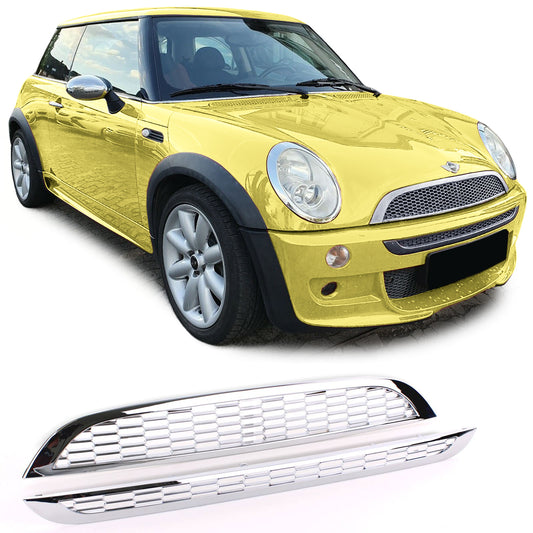 SPORT FRONT GRILLE MINI COOPER R50 R53 2001-2006 HONEYCOMB CHROME