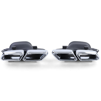 MERCEDES E-CLASS W212 2013-2016 BLACK ABS DIFFUSER AND CHROME TIPPER AMG