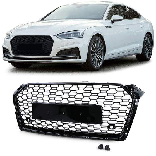 GRIGLIA ANTERIORE AUDI A5 F5 2016+ CALANDRA S5 RS5 NERO NIDO D'APE