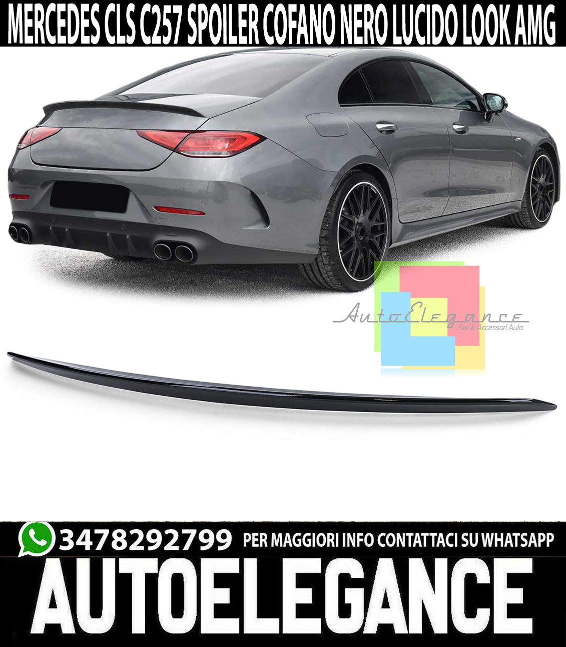 MERCEDES CLS COUPE C257 2017+ AMG BLACK ABS REAR HOOD SPOILER