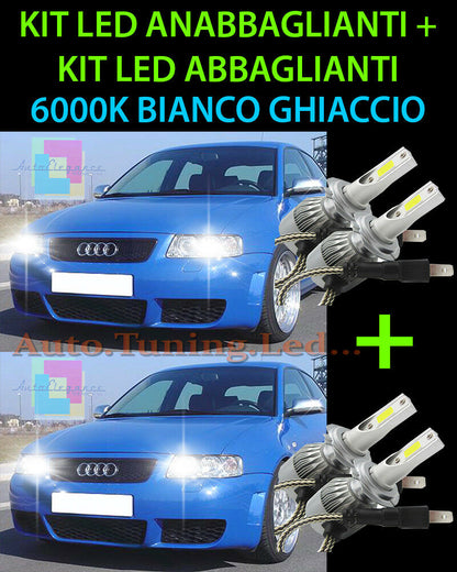 KIT LED LAMPADE ABBAGLIANTI & ANABBAGLIANTI PER AUDI A3 8L 1996-2003 -.