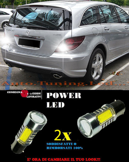 MERCEDES R W251 06-09 6000K LAMPADE RETROMARCIA A LED P21W BA15 CANBUS NO ERROR