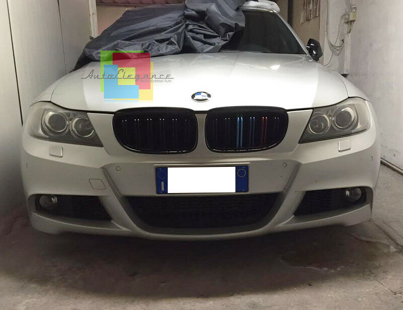 GRIGLIA ANTERIORE PER BMW SERIE 3 E90 E91 2008-2011 LCI DOPPIA LAMA 3 COLORI