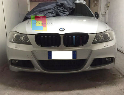 GRIGLIA ANTERIORE PER BMW SERIE 3 E90 E91 2008-2011 LCI DOPPIA LAMA 3 COLORI