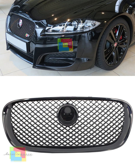 BLACK FRONT GRILLE JAGUAR XF X250 LIFT 2012-2016 LOOK XFR-S