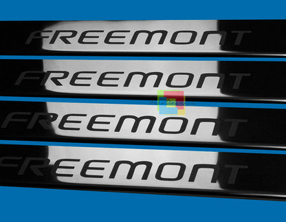 FIAT FREEMONT 2011 ONWARDS CHROME ADHESIVE DOOR SILL SPORTS LOOK 4 PIECES