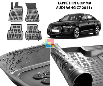 AUDI A6 4G C7 2011 IN POI TAPPETINI AUTO IN GOMMA - TAPPETI TOP QUALITA -1 AUTOELEGANCERICAMBI