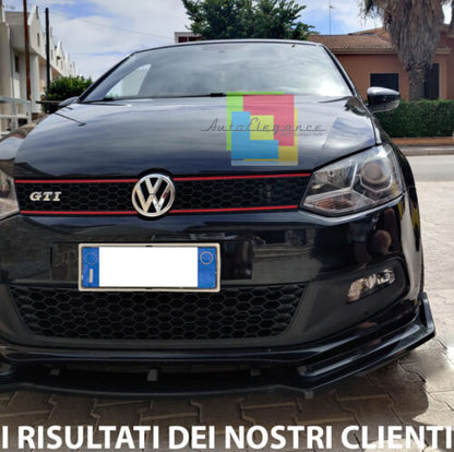 VW POLO 6R 6C GTI FRONT BUMPER BLADE ABS SPORT LOOK BLACK SPLITTER