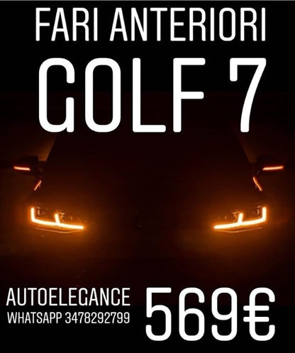 VW GOLF 7 VII 2012 al 2017 FARI ANTERIORI FANALI DIURNA LED FRECCIA DINAMICA R