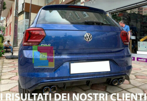 DIFFUSORE ABS RLINE PER VW POLO AW1 2017+ SOTTO PARAURTI POSTERIORE -.