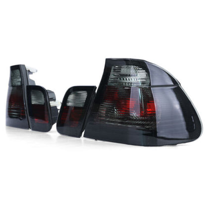 Crystal Black Smoke Clear Glass Rear Lights Fit For BMW E46 Sedan 98-01