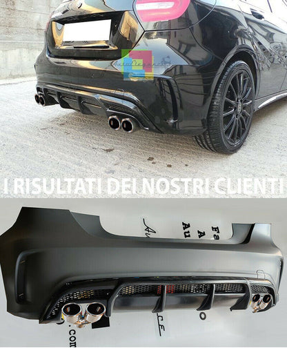 MERCEDES A-CLASS W176 2012-2018 AMG B REAR BUMPER + CHROME TIPPER