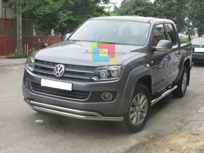 BULL BAR CROMATO VW AMAROK 2017+ SOTTO PARAURTI ANTERIORE ACCIAIO INOX AUTOELEGANCERICAMBI