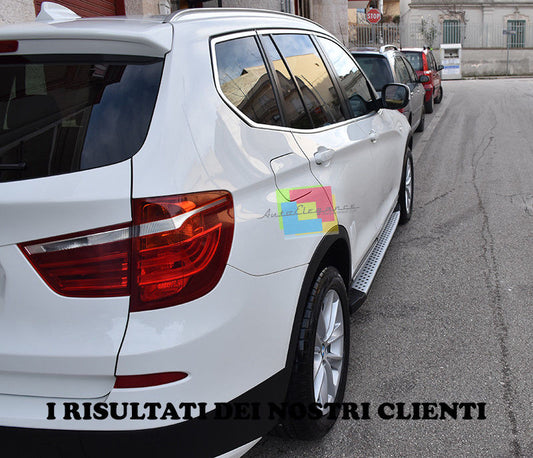 PEDANE LATERALI DESIGN M PER BMW X3 F25 2010+ SOTTOPORTA IN ALLUMINIO