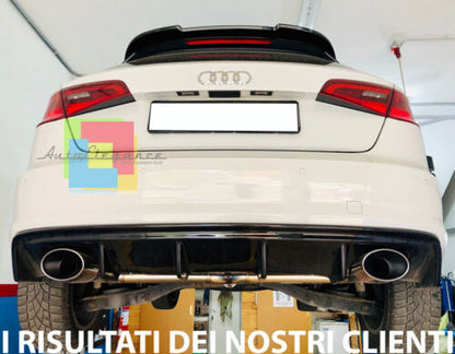 AUDI A3 8V SPORTBACK 2012-2016 SOTTO PARAURTI DIFFUSORE RS3 ABS DOPPIA USCITA .- AUTOELEGANCERICAMBI