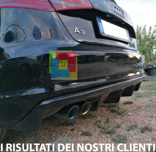 AUDI A3 8V SPORTBACK 2012-2016 SOTTO PARAURTI DIFFUSORE RS3 S3 ABS NERO -B- AUTOELEGANCERICAMBI