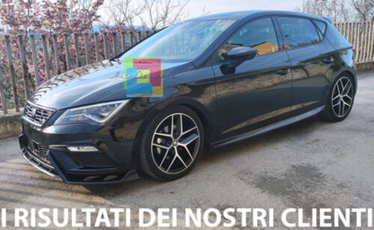 SEAT LEON 5F SPOILER FR UNDER FRONT BUMPER ABS GLOSSY BLACK SPLITTER BLADE.