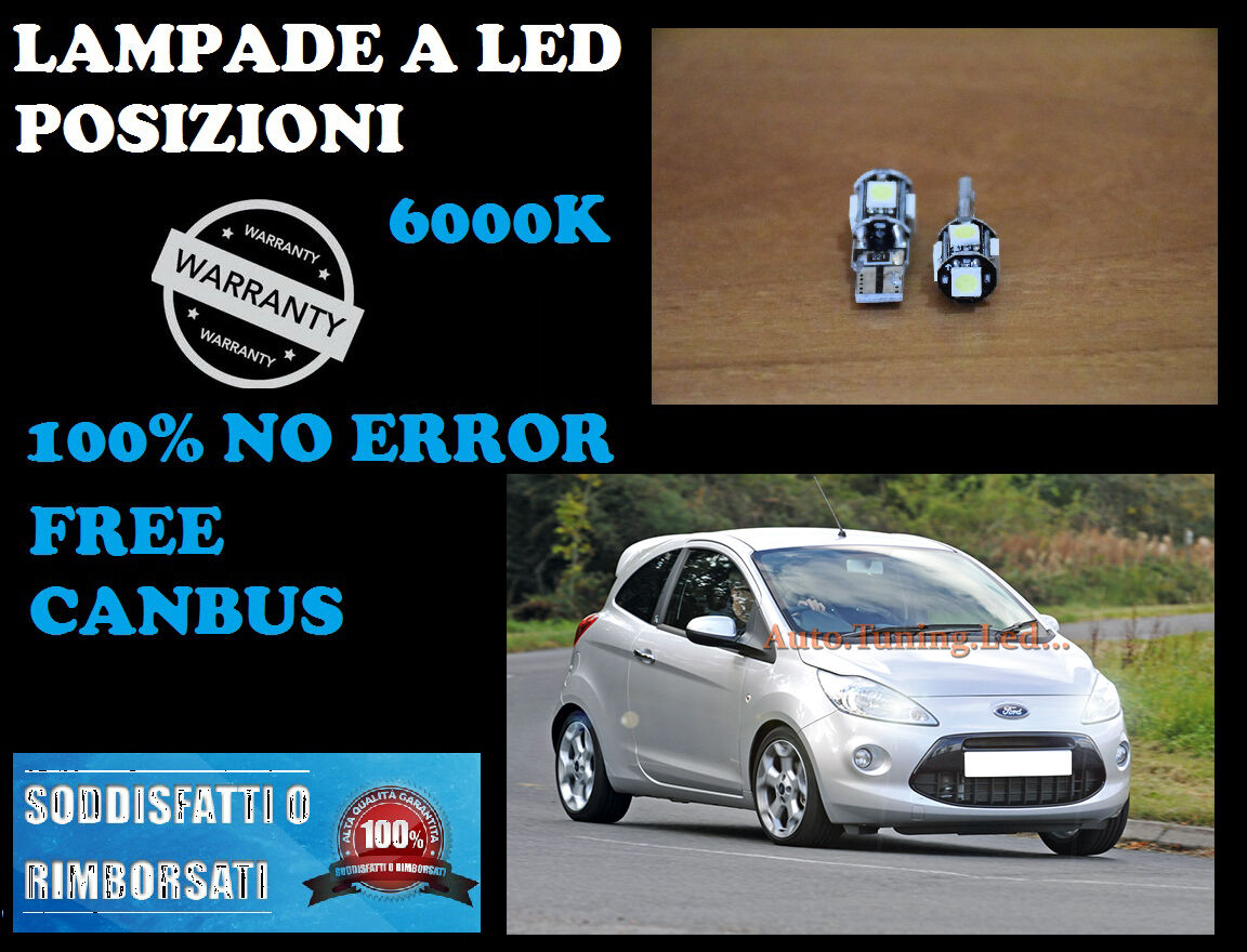 COPPIA LUCI POSIZIONI FORD KA CANBUS H6W BIANCO GHIACCIO AUTOELEGANCERICAMBI