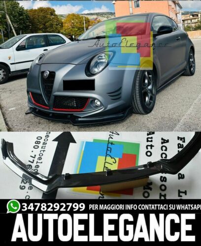 SPOILER BLADE UNDER FRONT BUMPER FOR ALFA ROMEO MITO ABS BLACK SPLITTER 