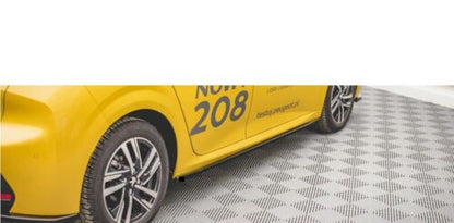 PEUGEOT 208 FLAPS UNDER SKIRTS ABS GLOSSY BLACK SPLITTER