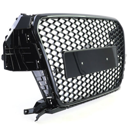 Gloss black honeycomb sports grille for Audi Q3 8U pre-facelift 11-15