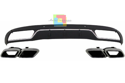 SOTTO PARAURTI MERCEDES CLASSE C W205 DIFFUSORE POSTERIORE AMG + TERMINALI