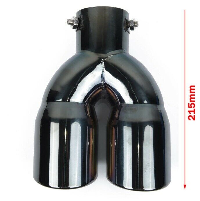 VW GOLF 7 VII EXHAUST TIPPS STAINLESS STEEL GLOSS BLACK RLINE LOOK