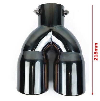 VW GOLF 7 VII EXHAUST TIPPS STAINLESS STEEL GLOSS BLACK RLINE LOOK