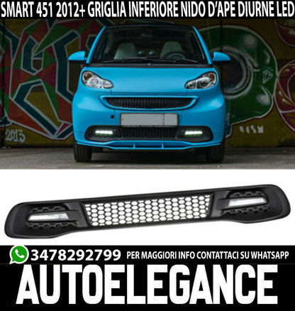 SMART FORTWO 451 2012+ HONEYCOMB LOWER GRILLE WITH 6000K LED DRL