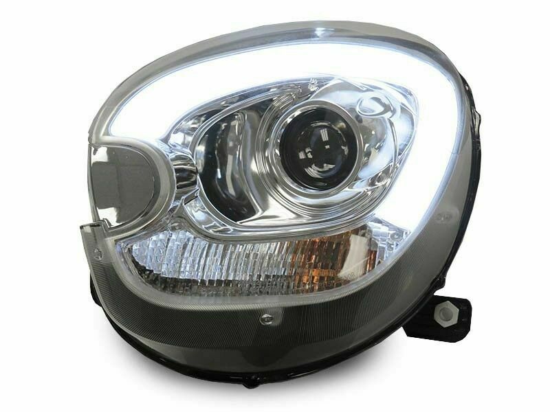 MINI R60 COUNTRYMAN COPPIA FARI ANTERIORI DIURNE LED LENTICOLARI CROMATI ...