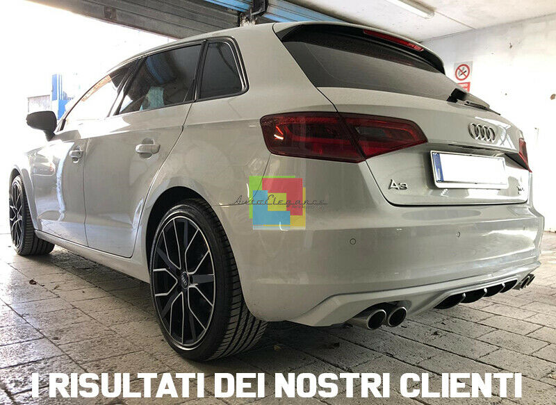 AUDI A3 8V 2012+ SPORTBACK DIFFUSORE POSTERIORE SOTTO PARAURTI LOOK SPORTIVO AUTOELEGANCERICAMBI