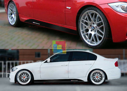 VINILI ADESIVI BMW SERIE 3 E90 E91 E92 E93 SU MINIGONNE LATERALI LOGO M SPORT
