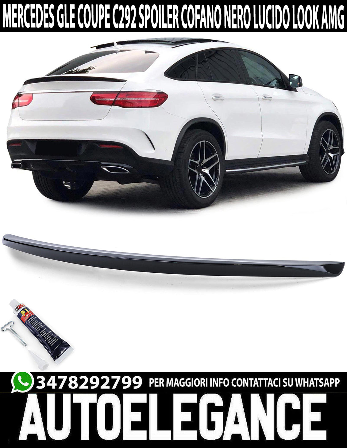 MERCEDES GLE COUPE REAR BONNET SPOILER AMG ABS GLOSS BLACK AMG