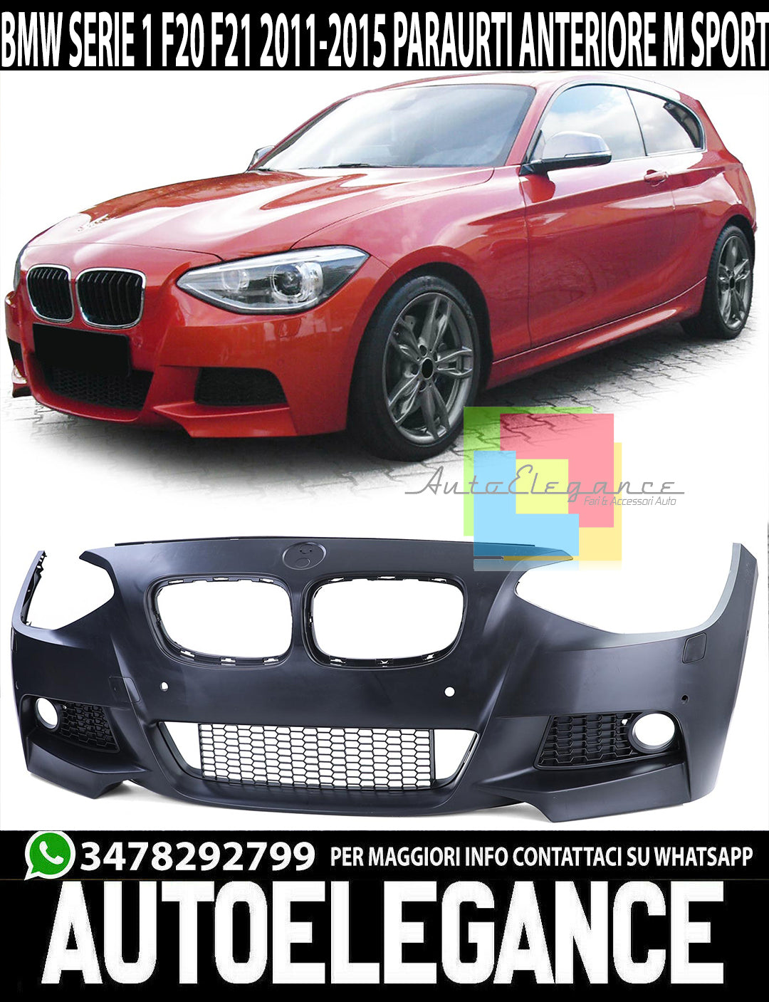 BMW SERIE 1 F20 F21 2011-2015 PARAURTI ANTERIORE M SPORT AUTOELEGANCERICAMBI