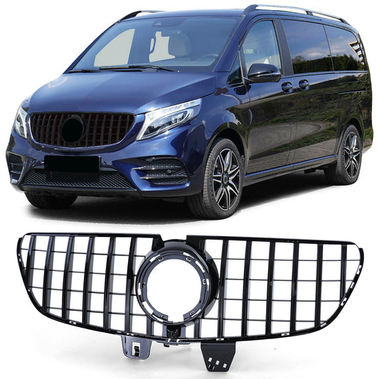 FRONT GRILLE MERCEDES V-CLASS W447 from 2019+ MASK BLACK PROFILES